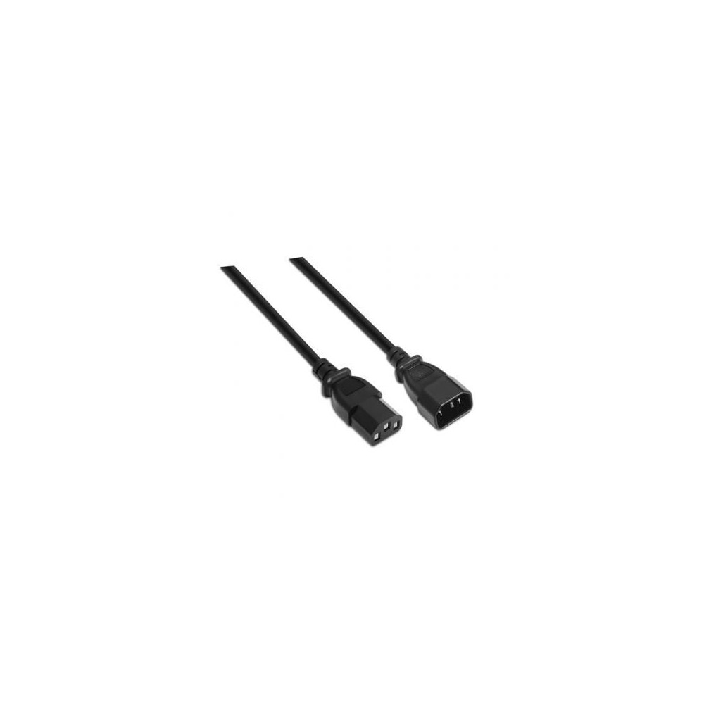 Cable Alargador de Alimentación CPU Aisens A132-0171/ IEC C13 Hembra - IEC C14 Macho/ Hasta 1500W/ 1.5m/ Negro | Alimentación