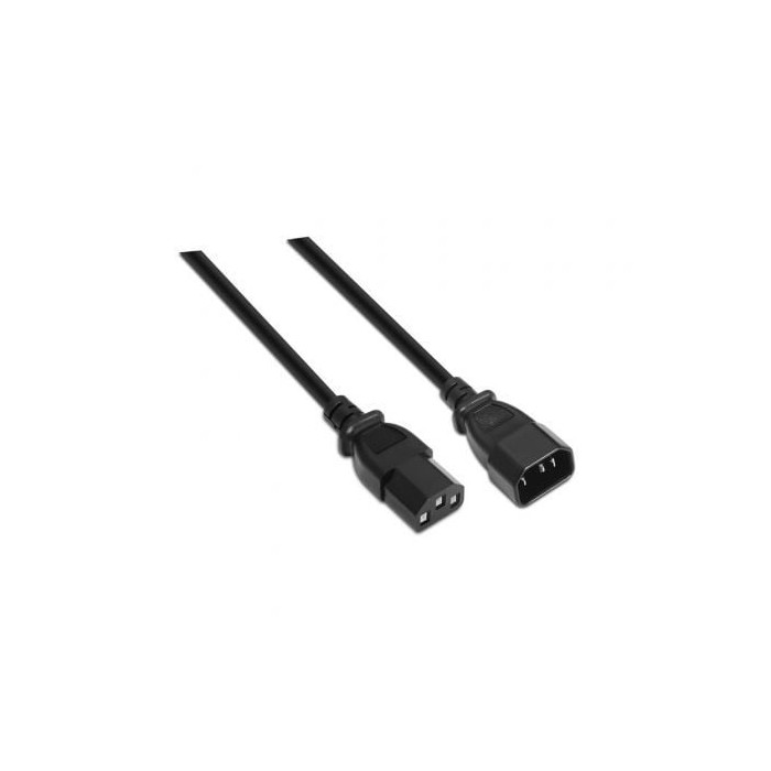 Cable Alargador de Alimentación CPU Aisens A132-0171/ IEC C13 Hembra - IEC C14 Macho/ Hasta 1500W/ 1.5m/ Negro | Alimentación