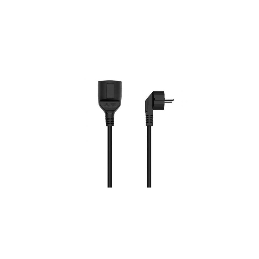 Cable Alargador de Alimentación Aisens A132-0602/ CEE7 Macho - CEE7 Hembra/ Hasta 1500W/ 5m/ Negro | Alimentación