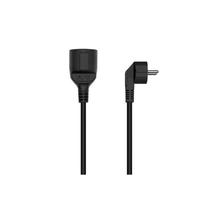 Cable Alargador de Alimentación Aisens A132-0602/ CEE7 Macho - CEE7 Hembra/ Hasta 1500W/ 5m/ Negro | Alimentación