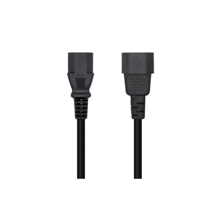Cable Alimentación Aisens A132-0532/ IEC C13 Hembra - IEC C14 Macho/ 10m/ Negro | Alimentación