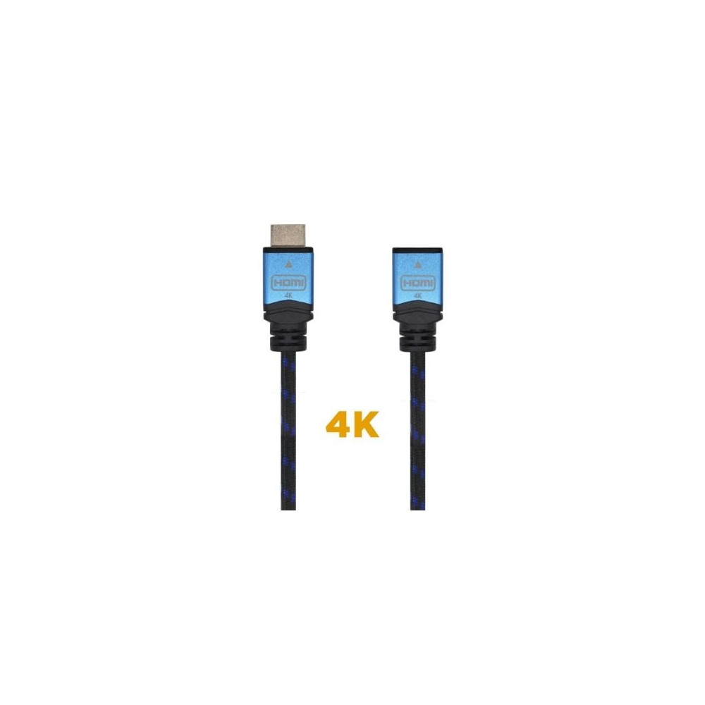Cable Alargador HDMI Aisens A120-0452/ HDMI Macho - HDMI Hembra/ 1m/ Negro/ Azul | HDMI