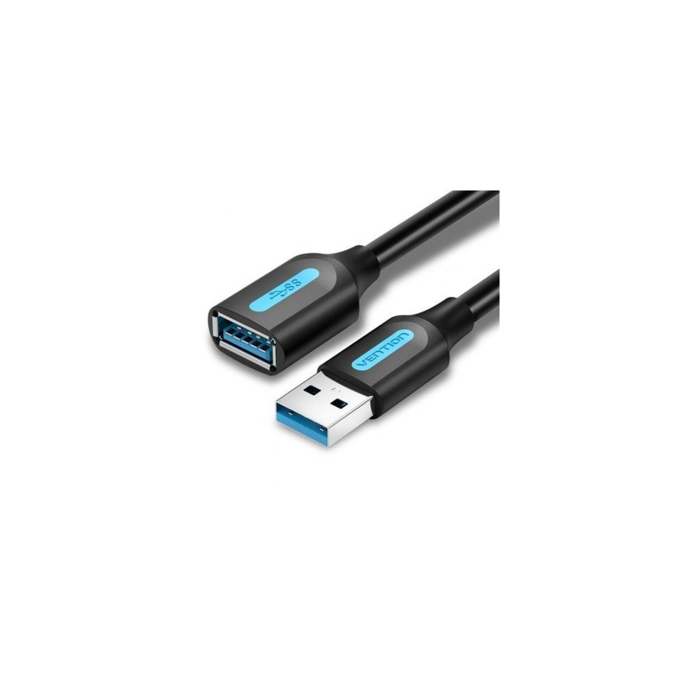 Cable Alargador USB 3.0 Vention CBHBH/ USB Macho - USB Hembra/ 5Gbps/ 2m/ Negro | USB