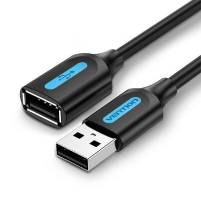 Cable Alargador USB 2.0 Vention CBIBF/ USB Macho - USB Hembra/ 480Mbps/ 1m/ Negro | USB