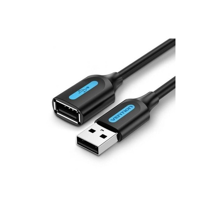 Cable Alargador USB 2.0 Vention CBIBG/ USB Macho - USB Hembra/ 480Mbps/ 1.5m/ Negro | USB