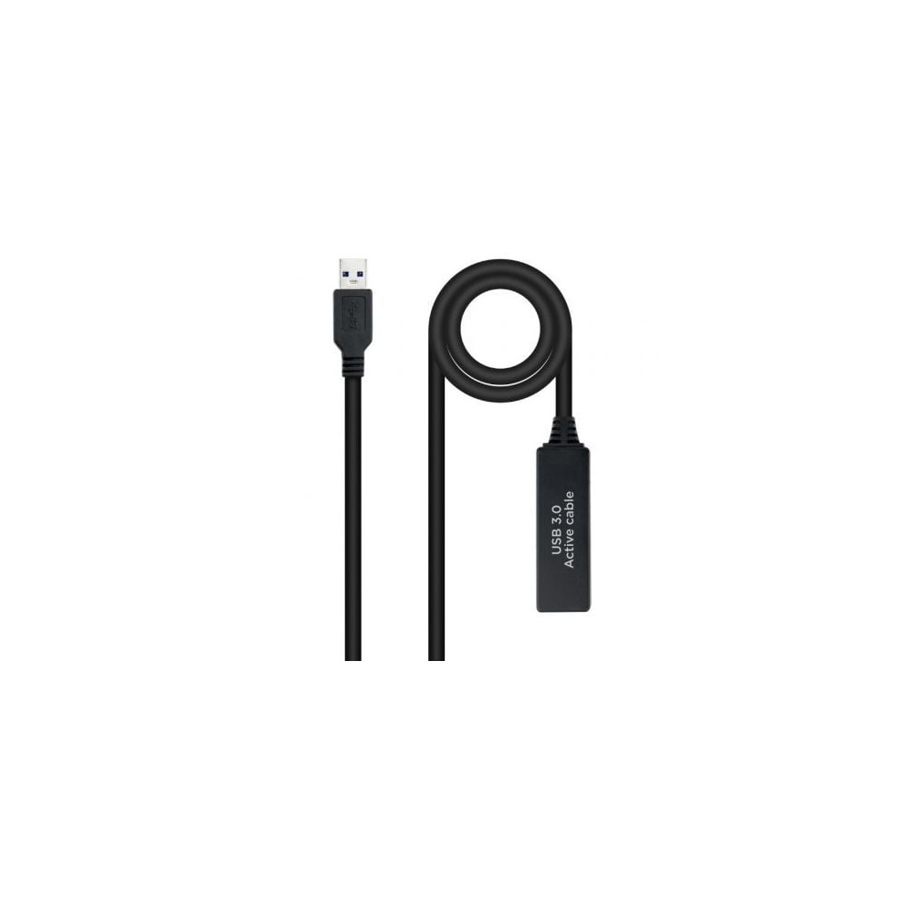 Cable Alargador Amplificador USB 3.0 Nanocable 10.01.0312/ USB Macho - USB Hembra/ 10m/ Negro | USB