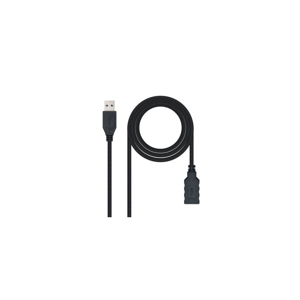 Cable Alargador USB 3.0 Nanocable 10.01.0903-BK/ USB Macho - / USB Hembra/ 3m/ Negro | USB