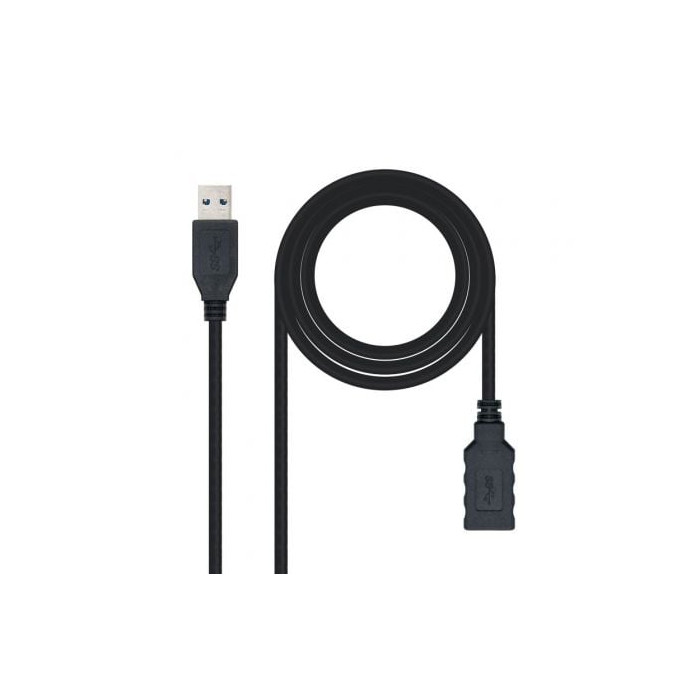 Cable Alargador USB 3.0 Nanocable 10.01.0903-BK/ USB Macho - / USB Hembra/ 3m/ Negro | USB