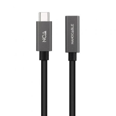 Cable Alargador USB 3.2 Nanocable 10.01.4401-L150/ USB Tipo-C Macho - USB Tipo-C Hembra/ 1.5m/ Negro | USB