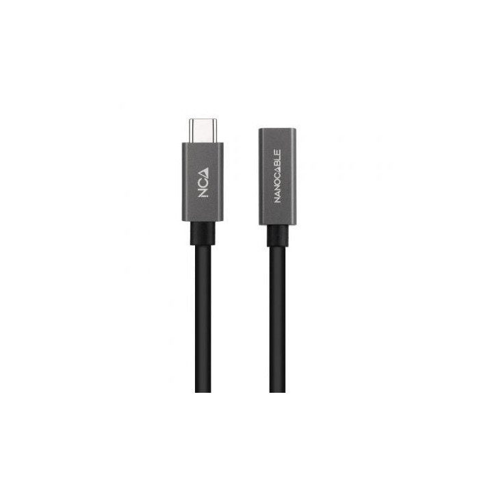 Cable Alargador USB 3.2 Nanocable 10.01.4402/ USB Tipo-C Macho - USB Tipo-C Hembra/ 2m/ Negro | USB