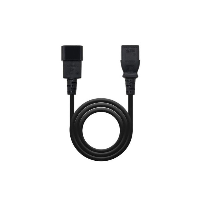 Cable Alargador de Alimentación Nanocable 10.22.0203/ IEC C13 Hembra - IEC C14 Macho/ 3m/ Negro | Alimentación