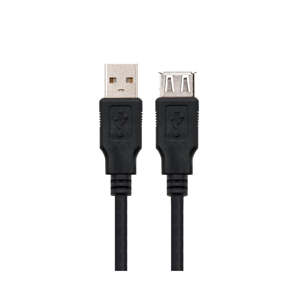Cable Alargador USB Nanocable 10.01.0204-BK/ USB Macho - USB Hembra/ 3m/ Negro | USB