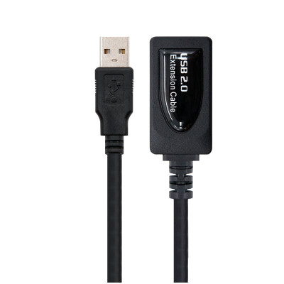 Cable Alargador USB 2.0 Nanocable 10.01.0211/ USB Macho - USB Hembra/ 5m/ Negro | USB