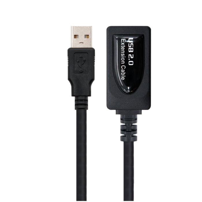Cable Alargador USB 2.0 Nanocable 10.01.0211/ USB Macho - USB Hembra/ 5m/ Negro | USB
