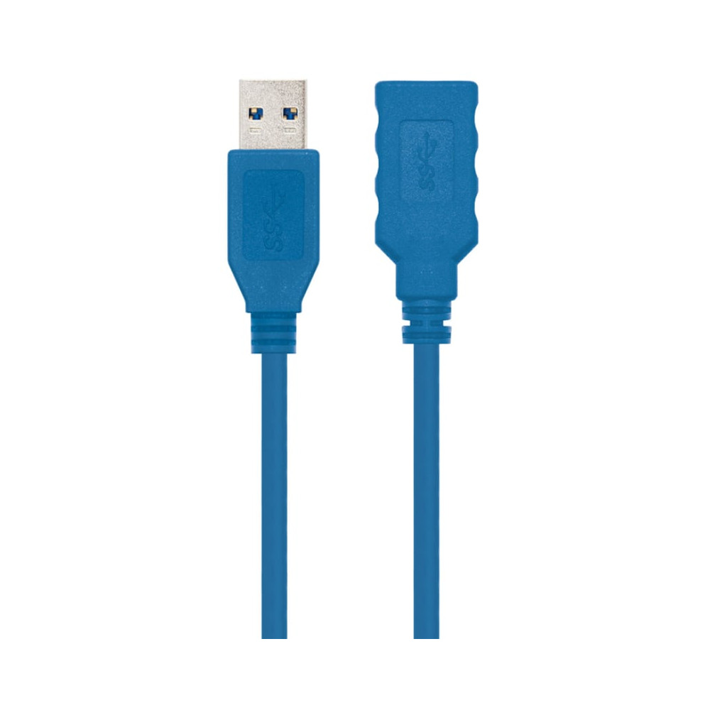 Cable Alargador USB 3.0 Nanocable 10.01.0902-BL/ USB Macho - USB Hembra/ 2m/ Azul | USB