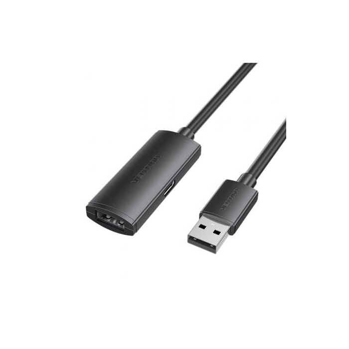 Cable Alargador USB 2.0 Vention CBKBJ/ USB Macho - USB Hembra/ 480Mbps/ 5m/ Negro | USB