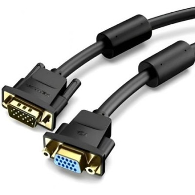 Cable Alargador SVGA Vention DAGBI/ VGA Macho - VGA Hembra/ 3m/ Negro | VGA/DVI