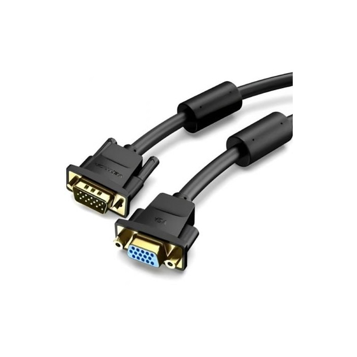 Cable Alargador SVGA Vention DAGBI/ VGA Macho - VGA Hembra/ 3m/ Negro | VGA/DVI