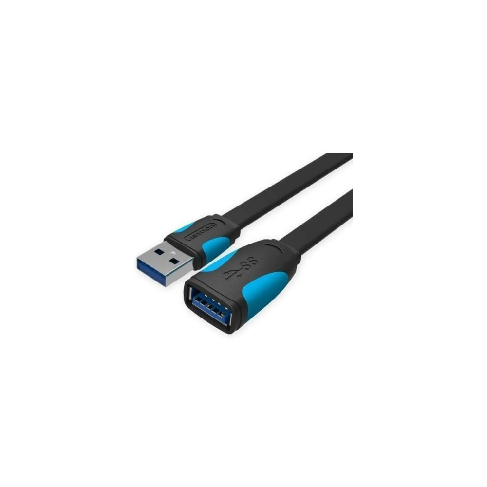 Cable Alargador USB 3.0 Vention VAS-A13-B200/ USB Macho - USB Hembra/ 5Gbps/ 2m/ Negro y Azul | USB