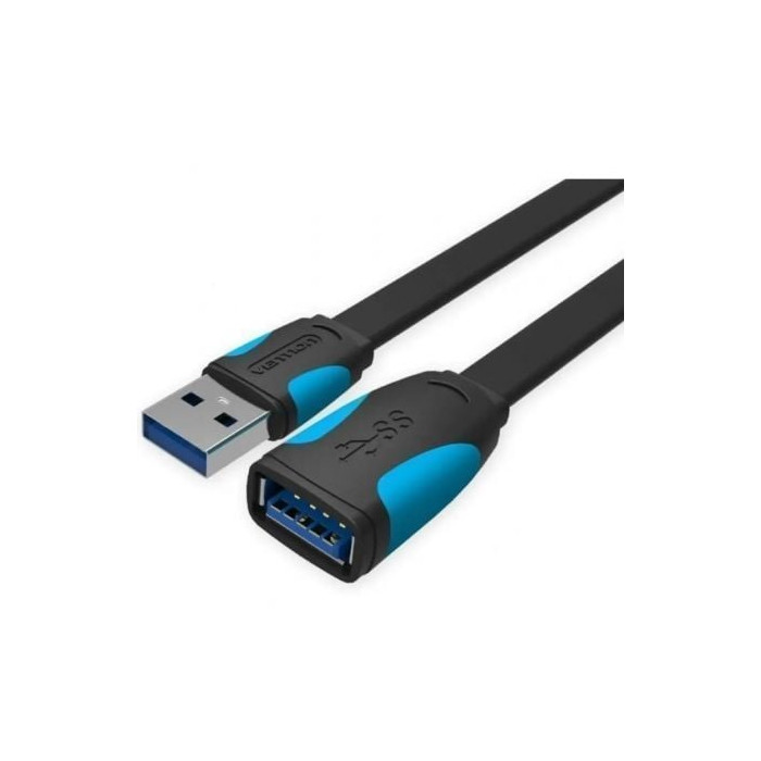 Cable Alargador USB 3.0 Vention VAS-A13-B200/ USB Macho - USB Hembra/ 5Gbps/ 2m/ Negro y Azul | USB