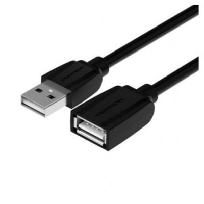 Cable Alargador USB 2.0 Vention VAS-A44-B200/ USB Macho - USB Hembra/ 480Mbps/ 2m/ Negro | USB