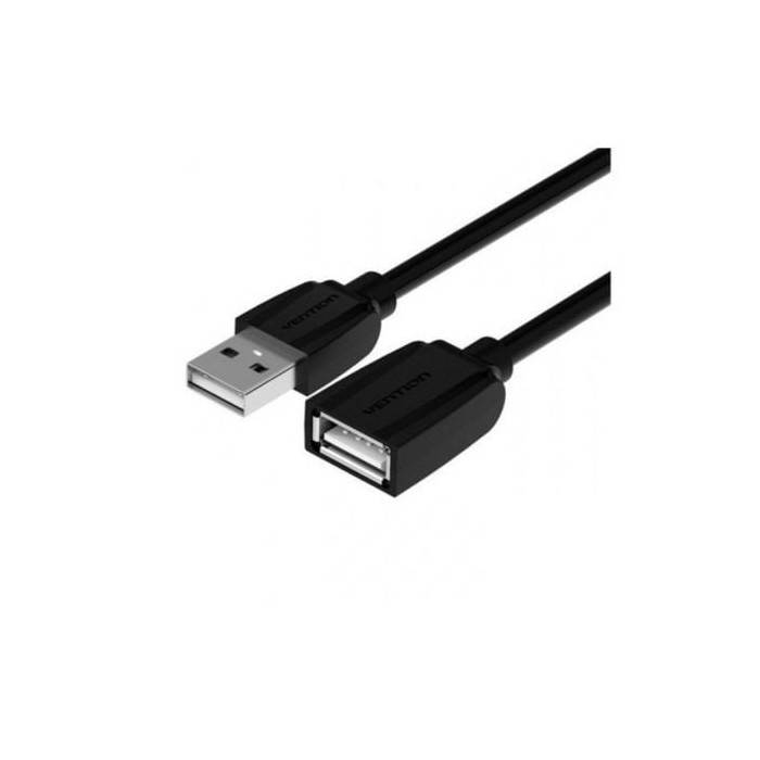 Cable Alargador USB 2.0 Vention VAS-A44-B200/ USB Macho - USB Hembra/ 480Mbps/ 2m/ Negro | USB
