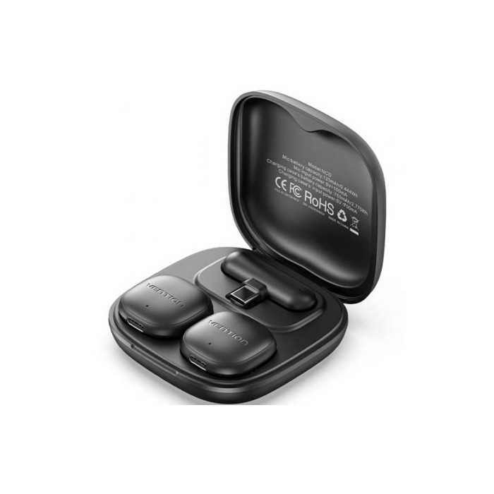 Micrófono Inalámbrico con Clip Vention Lavalier NCDB0/ USB Tipo-C/ Lightning/ Incluye Receptor/ 2 unidades | Micrófonos