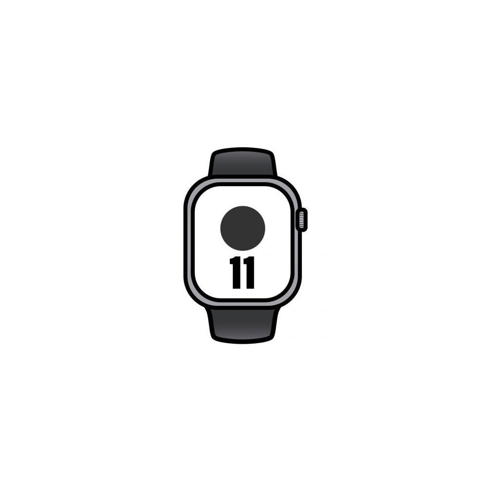 Apple Watch Series 11/ GPS/ 42mm/ Gris Espacial/ Correa Deportiva Negra (S/M) | Apple Watch