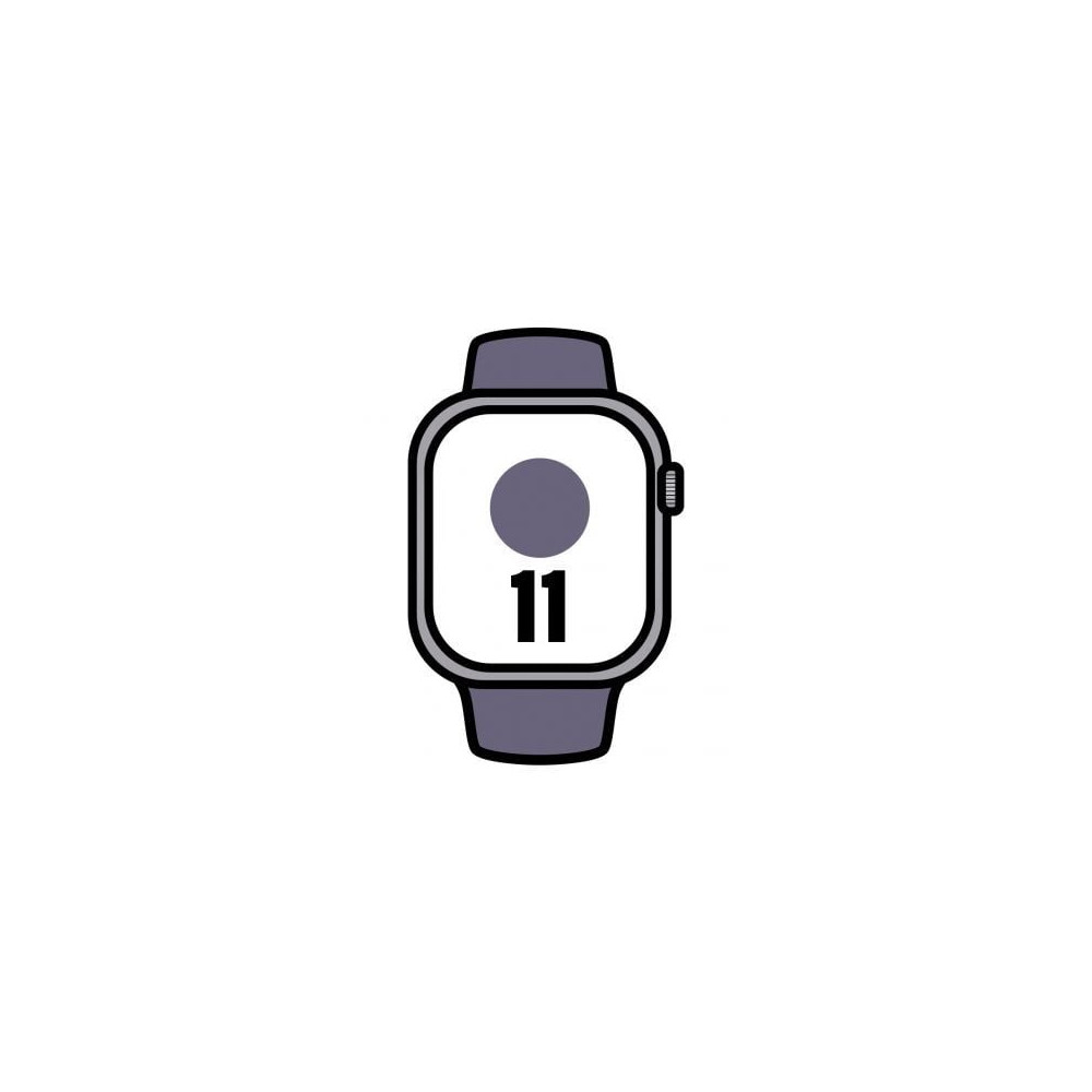 Apple Watch Series 11/ GPS/ 42mm/ Plata/ Correa Deportiva Niebla Lila (M/L) | Apple Watch