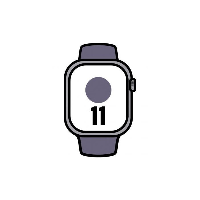 Apple Watch Series 11/ GPS/ 42mm/ Plata/ Correa Deportiva Niebla Lila (M/L) | Apple Watch