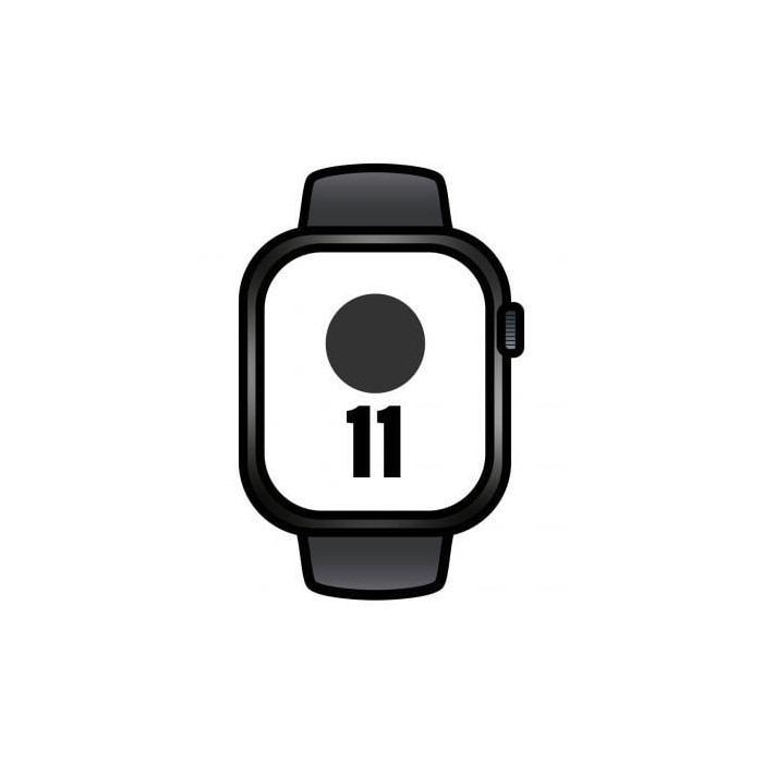 Apple Watch Series 11/ GPS/ 46mm/ Negro Azabache/ Correa Deportiva Negra (M/L) | Apple Watch