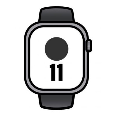 Apple Watch Series 11/ GPS/ 46mm/ Gris Espacial/ Correa Deportiva Negra (S/M) | Apple Watch