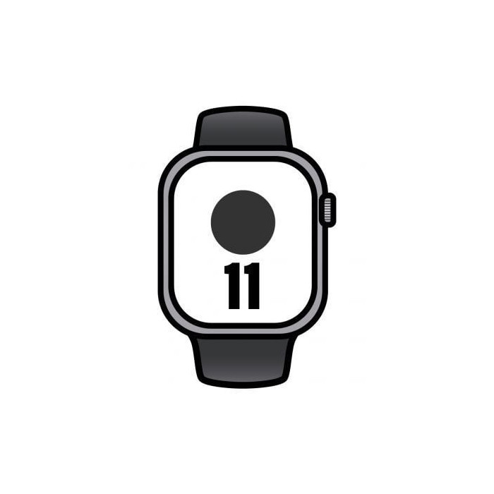 Apple Watch Series 11/ GPS/ Cellular/ 42mm/ Gris Espacial/ Correa Deportiva Negra (M/L) | Apple Watch