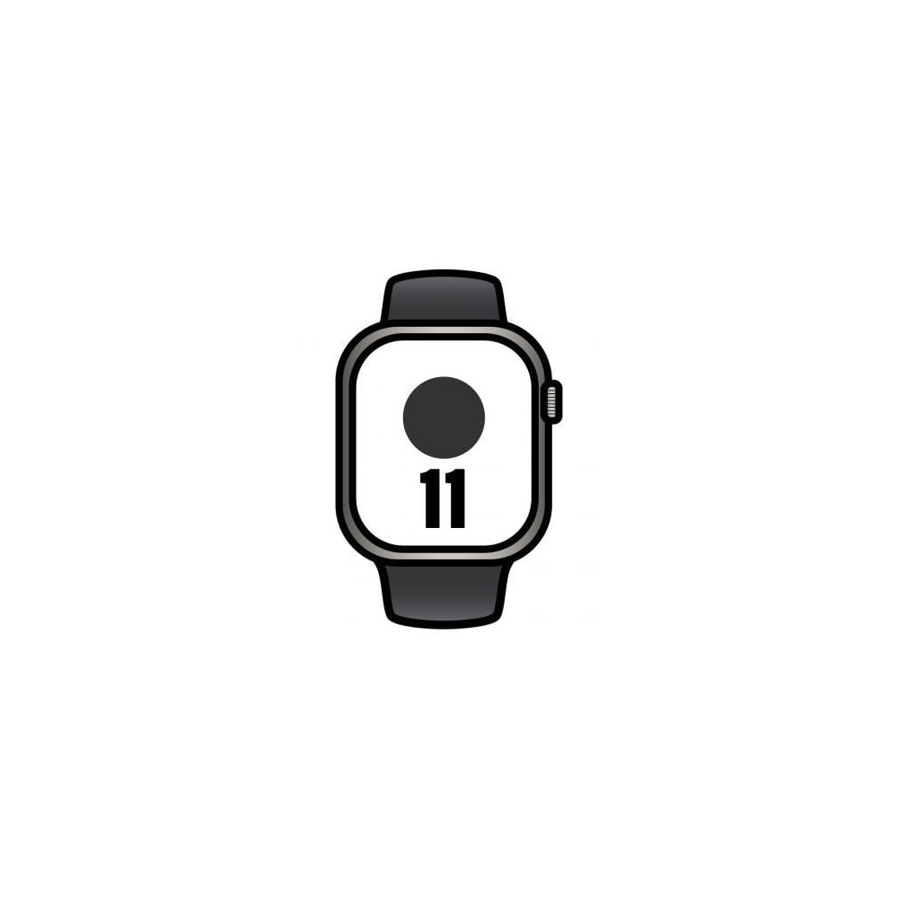 Apple Watch Series 11/ GPS/ Cellular/ 42mm/ Titanio Natural/ Correa Deportiva Negra (M/L) | Apple Watch