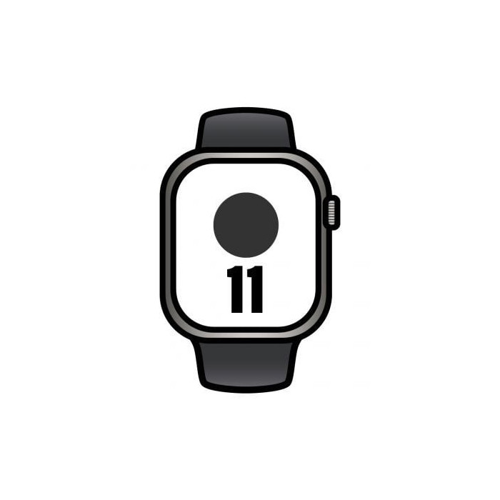 Apple Watch Series 11/ GPS/ Cellular/ 42mm/ Titanio Natural/ Correa Deportiva Negra (M/L) | Apple Watch