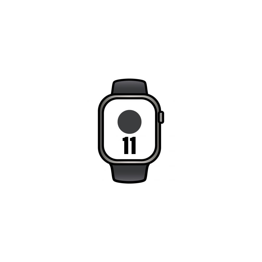 Apple Watch Series 11/ GPS/ Cellular/ 42mm/ Titanio Negro/ Pizarra Correa Deportiva Negro (S/M) | Apple Watch