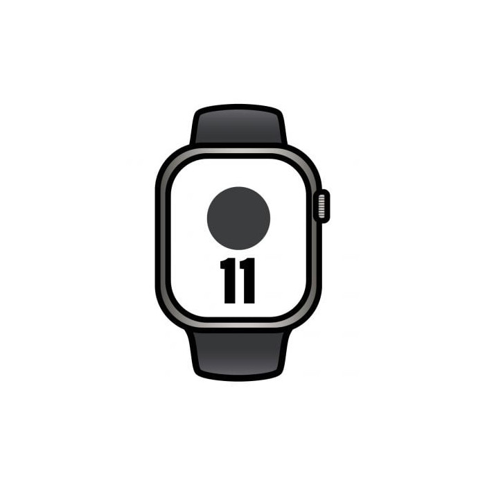 Apple Watch Series 11/ GPS/ Cellular/ 42mm/ Titanio Negro/ Pizarra Correa Deportiva Negro (S/M) | Apple Watch