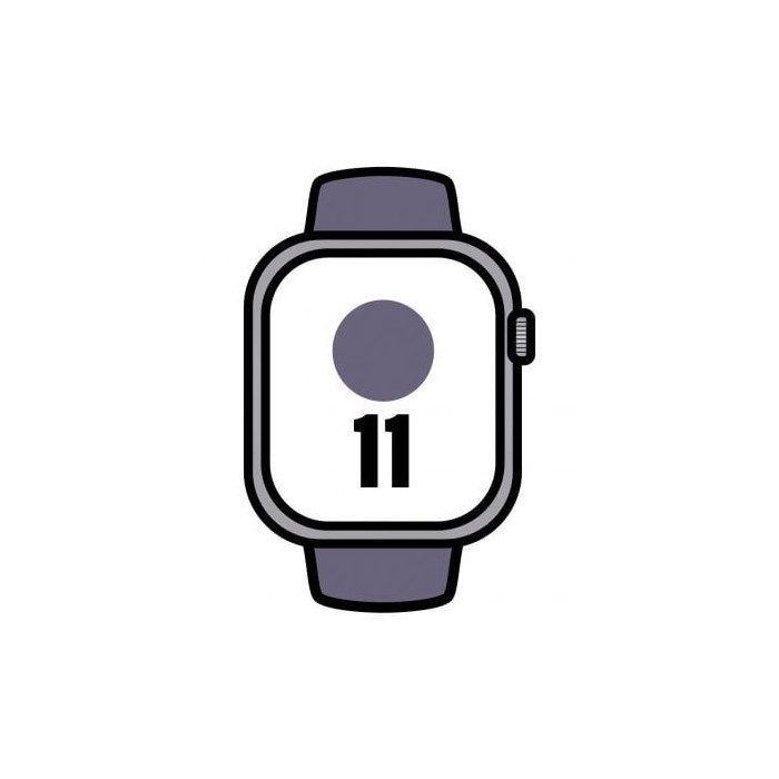 Apple Watch Series 11/ GPS/ Cellular/ 46mm/ Aluminio Plata/ Correa Deportiva Niebla Lila S/M | Apple Watch