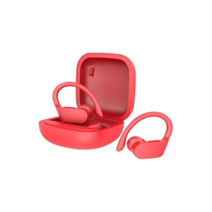 Auriculares Deportivos Bluetooth Daewoo DW2025 con estuche de carga/ Autonomía 5h/ Rojos | Bluetooth