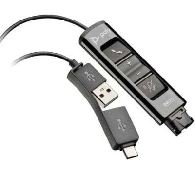 Adaptador QD USB Poly DA85 786C7AA/ QD Macho/ USB Macho - USB Tipo-C Macho | Auriculares