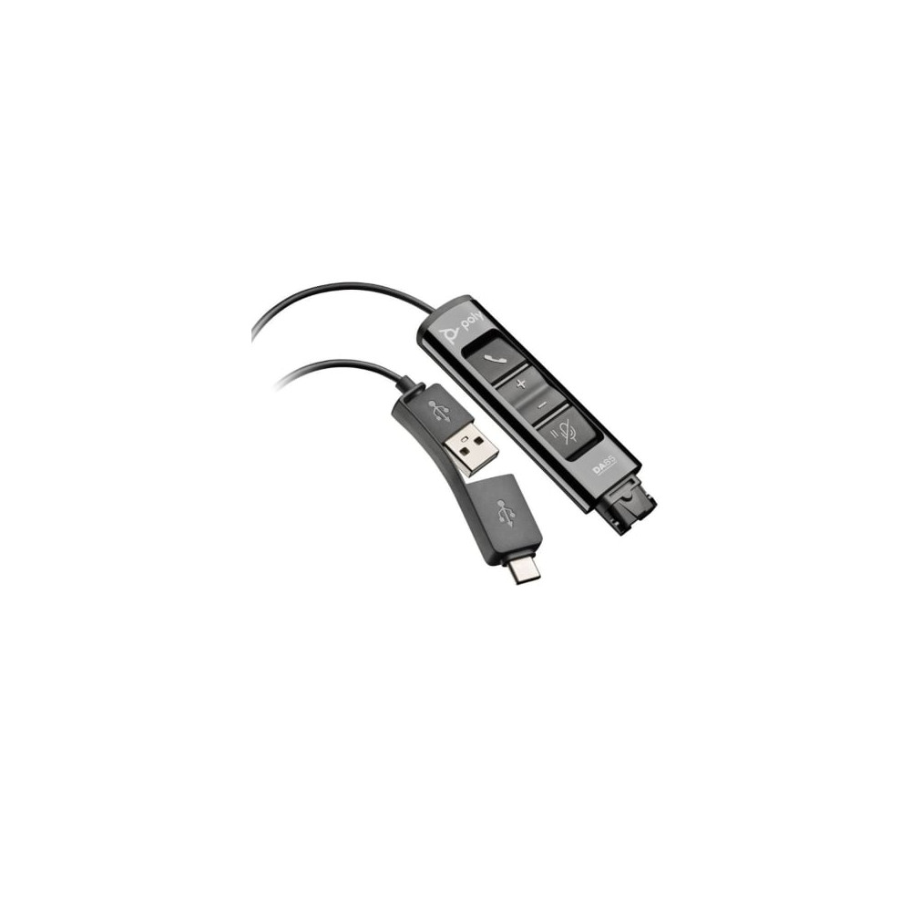 Adaptador QD USB Poly DA85 786C7AA/ QD Macho/ USB Macho - USB Tipo-C Macho | Auriculares