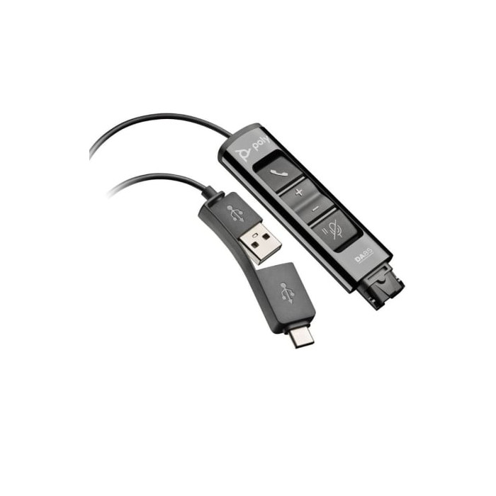 Adaptador QD USB Poly DA85 786C7AA/ QD Macho/ USB Macho - USB Tipo-C Macho | Auriculares