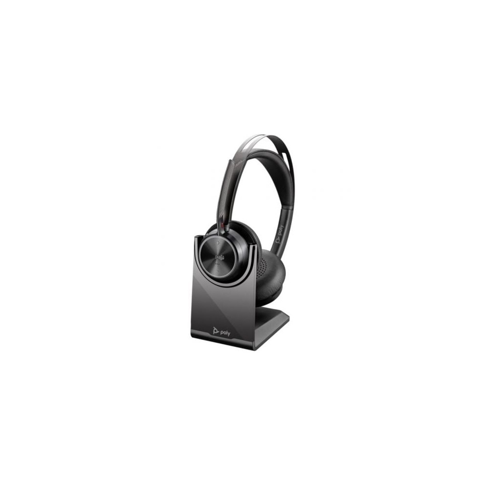 Auriculares Inalámbricos Poly Voyager Focus 2 Microsoft Teams + Adaptador USB-C-A + Soporte de Carga/ con Micrófono/ Bluetooth/ 