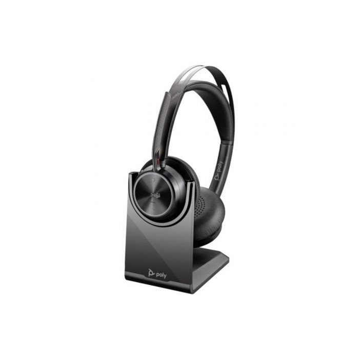 Auriculares Inalámbricos Poly Voyager Focus 2 Microsoft Teams + Adaptador USB-C-A + Soporte de Carga/ con Micrófono/ Bluetooth/ 