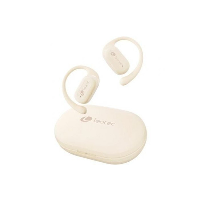 Auriculares Deportivos Bluetooth Leotec Open Air Zenith Sport con estuche de carga/ Autonomía 6.5h/ Beige | Bluetooth