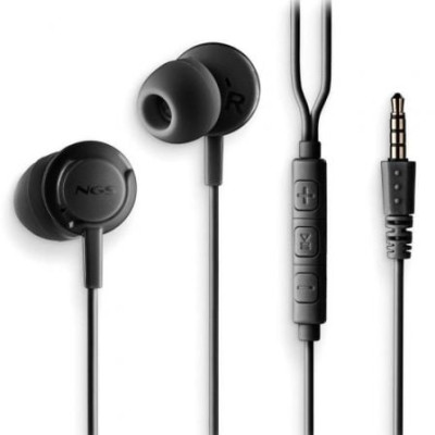 Auriculares Intrauditivos NGS Cross Drift/ con Micrófono/ Jack 3.5/ Negros | Auriculares
