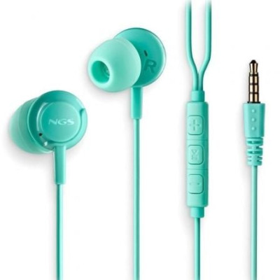 Auriculares Intrauditivos NGS Cross Drift/ con Micrófono/ Jack 3.5/ Verdes | Auriculares