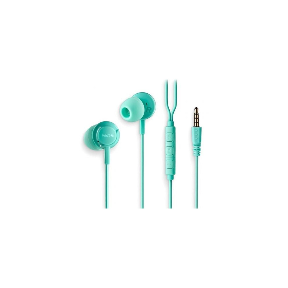 Auriculares Intrauditivos NGS Cross Drift/ con Micrófono/ Jack 3.5/ Verdes | Auriculares