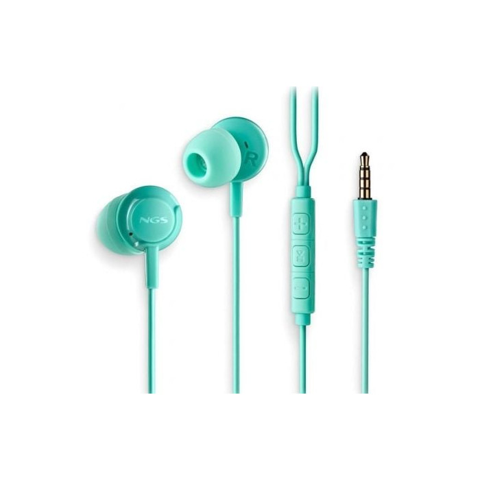 Auriculares Intrauditivos NGS Cross Drift/ con Micrófono/ Jack 3.5/ Verdes | Auriculares