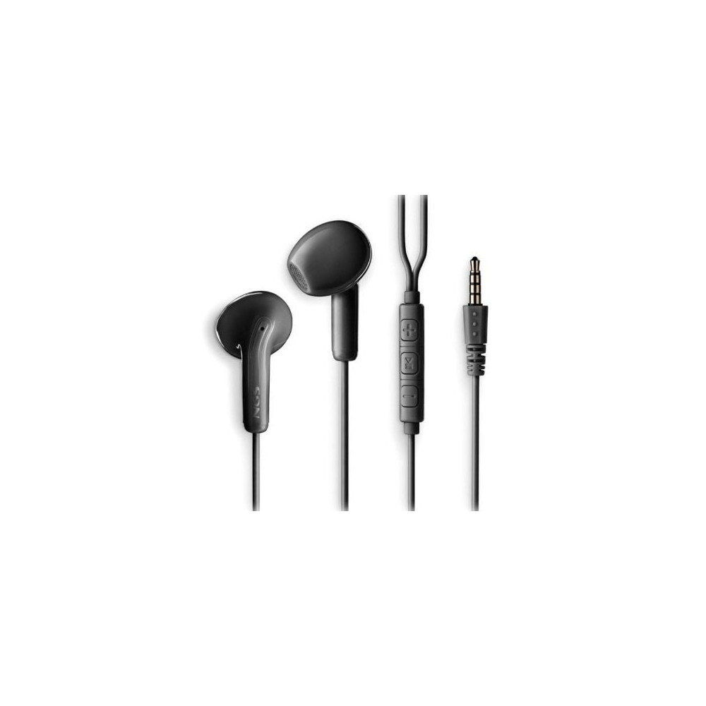Auriculares Intrauditivos NGS Cross Flip/ con Micrófono/ Jack 3.5/ Negros | Auriculares
